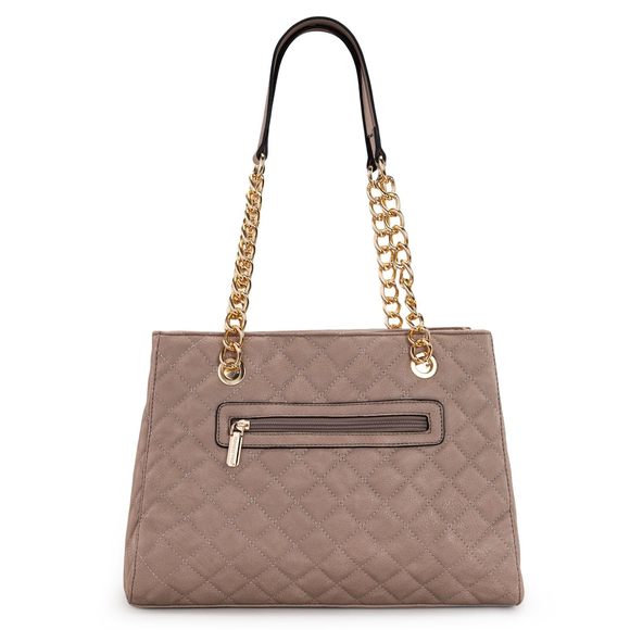 Tan Chain-Strap Holiday Shoulder Satchel - Picture 5 of 6